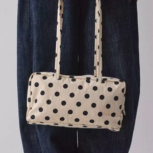 Baggu polkadot bowler bag cream